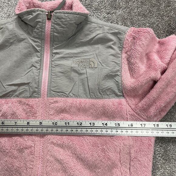 The North Face Fleece Jacket Kids Girls Medium Pink Gray Full Zip Outdoor Hiking - Picture 12 of 16